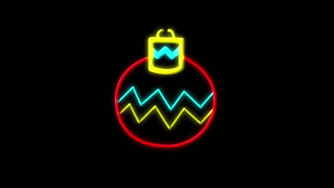 Christmas-bauble-neon-sign-on-black-background