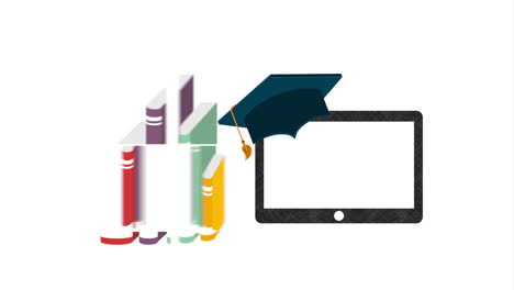 educación en línea con tabletas y libros electrónicos