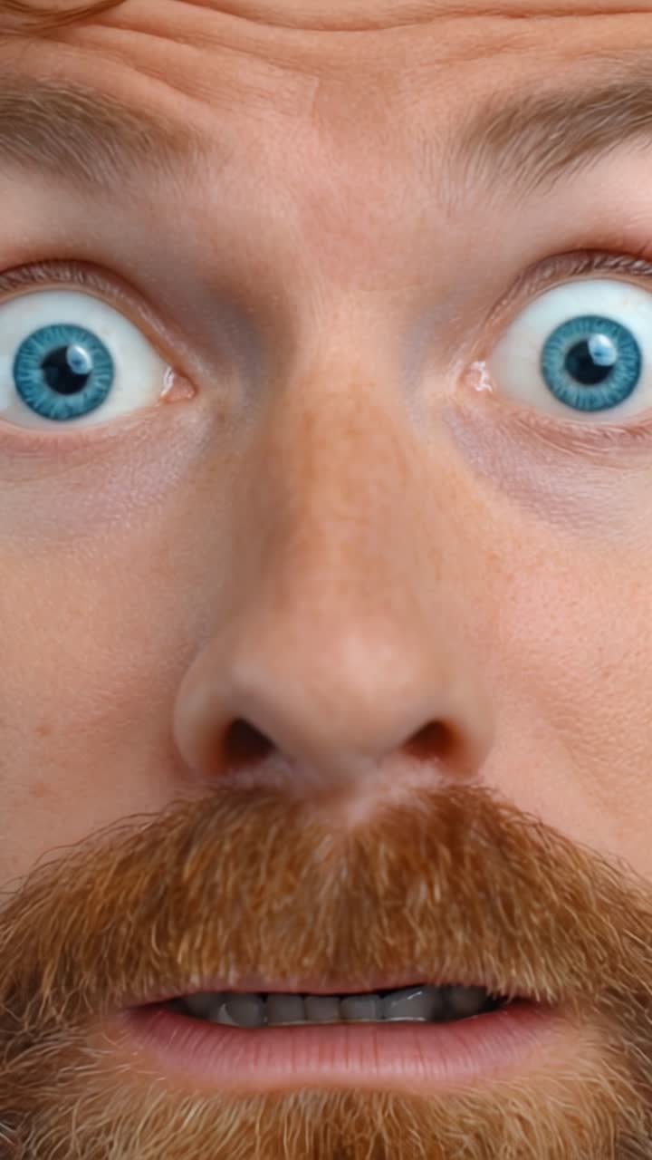 Expressions of Surprise: Captivating Close-Up Frames Show Astonished Features Highlighting Emotions and Reactions in an Engaging Visual Narrative