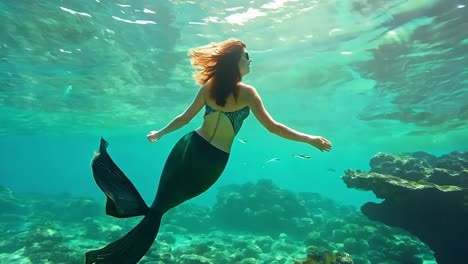 mermaid swimming underwater