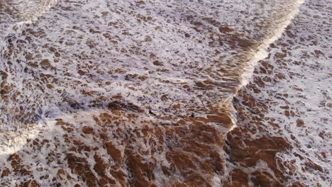 People-Swimming-Through-Rough-Waves-In-Katwijk-aan-Zee---aerial-shot