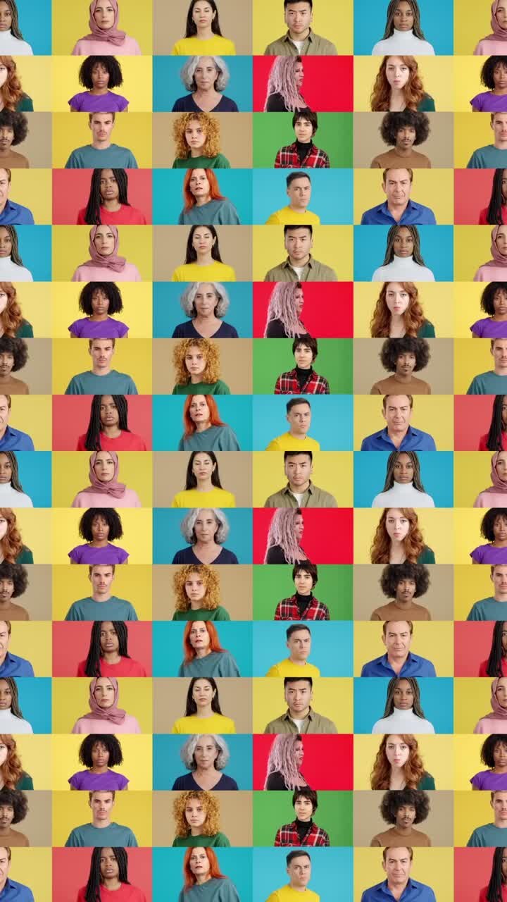 Gruppo eterogeneo di persone che fa il gesto di stop