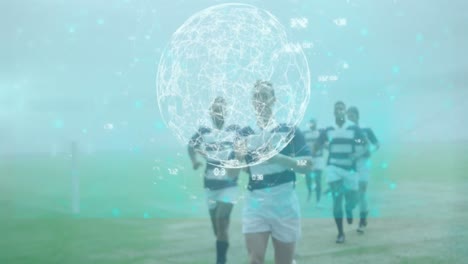 Animation-Von-Datenverarbeitungsanimationen,-Die-über-Ein-Multiethnisches-Rugby-Team-Rollen