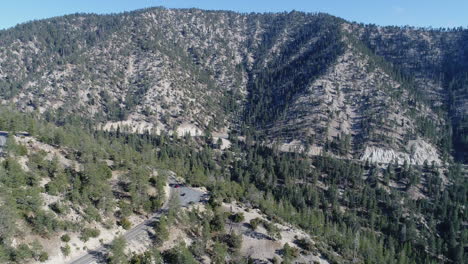 aerial view of winding mountain road