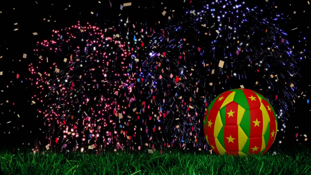 불꽃놀이 위에 카메룬의  ⁇ 발의 애니메이션