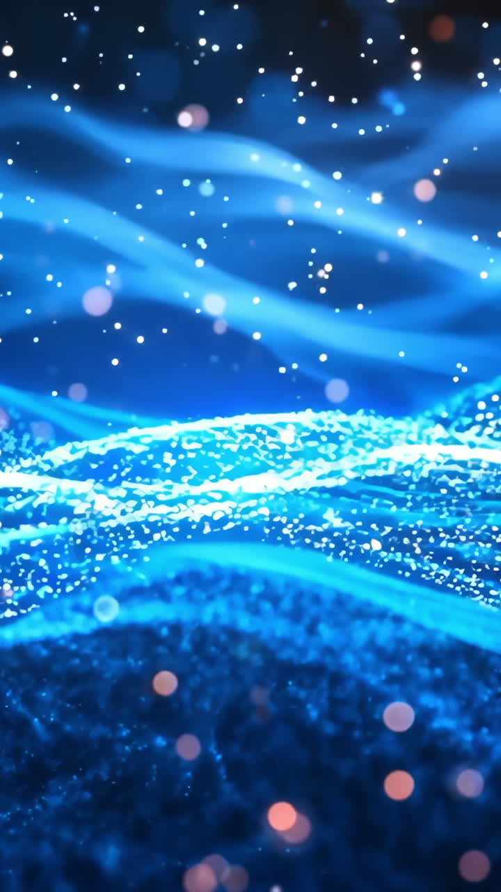 A blue wave with a lot of sparkles on it. The sparkles are scattered all over the wave, giving it a dreamy and ethereal appearance