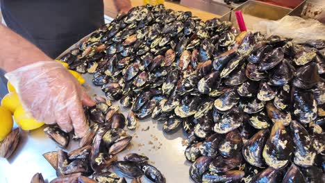 pile of fresh mussels