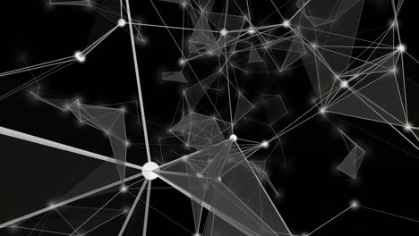 animación futurista del plexo con triángulos brillantes en cámara lenta, 4096x2304 bucle 4k