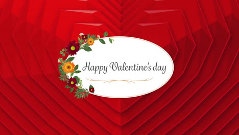 feliz texto del día de san valentín con corazones en el fondo