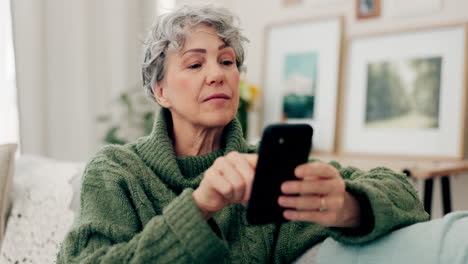 Senior-woman,-phone-and-typing-for-social-media