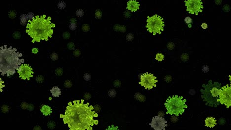 4k loopable abstract coronavirus, bacteria model animation, black background
