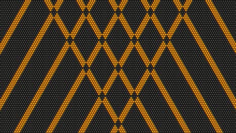 shapes like a honeycomb and moving yellow wave