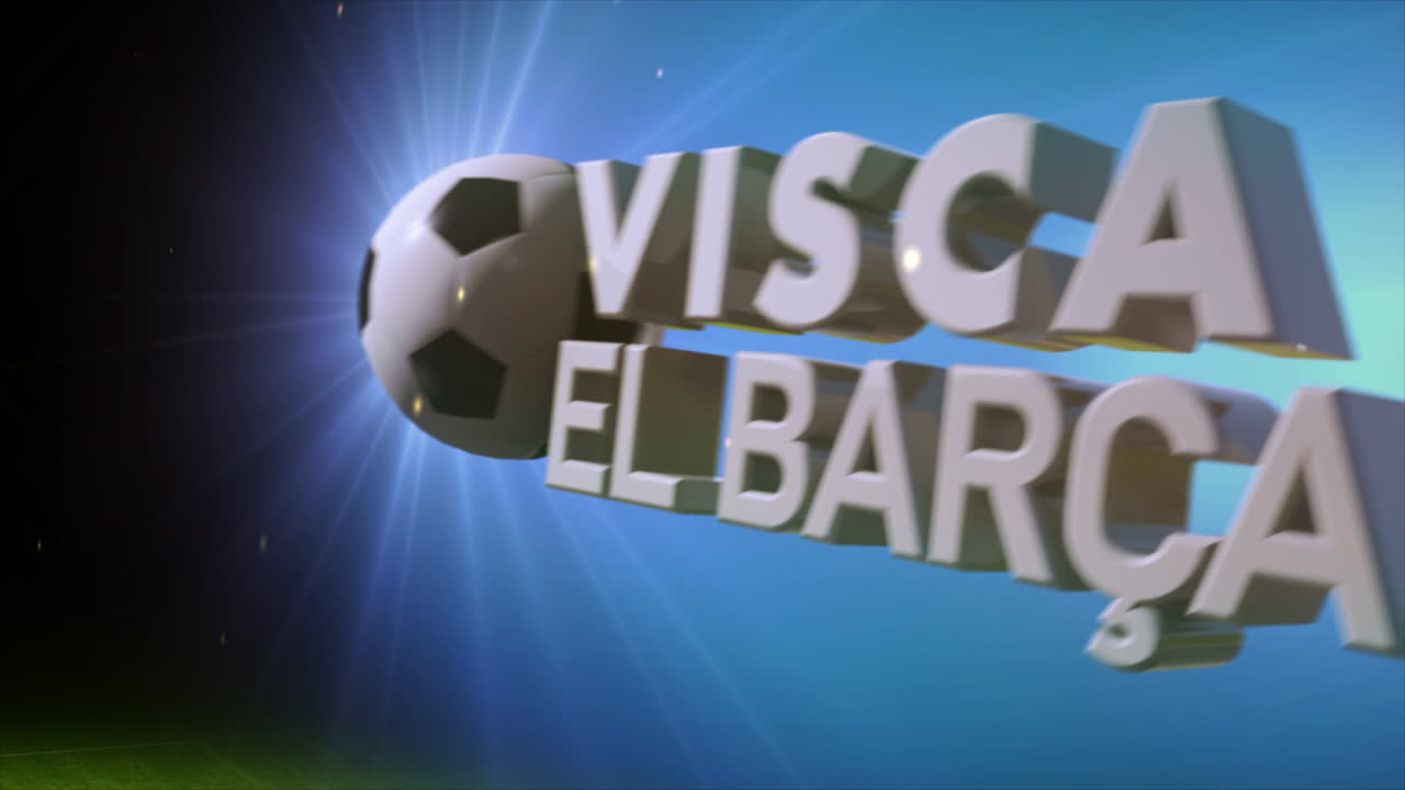 An exciting 3D render of &amp;quot;VISCA EL BAR&Ccedil;A&amp;quot; over a football field