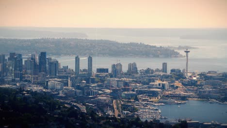 seattle washington looping helicopter aerial film