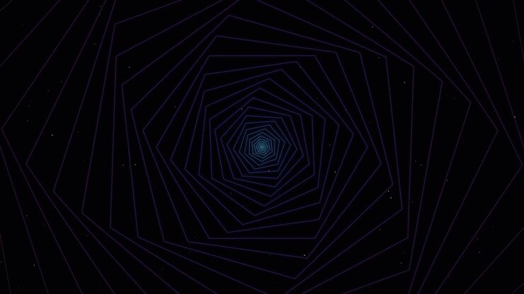 Abstract Geometric Tunnel with Rotating Hexagonal Lines