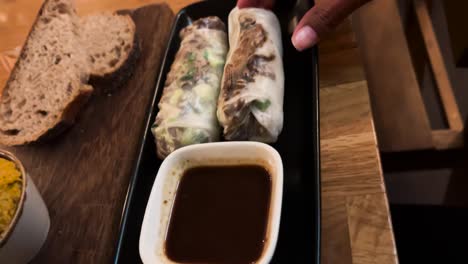 rice paper roll hoisin sauce dip