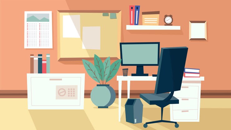 Modern Office Workspace Illustration