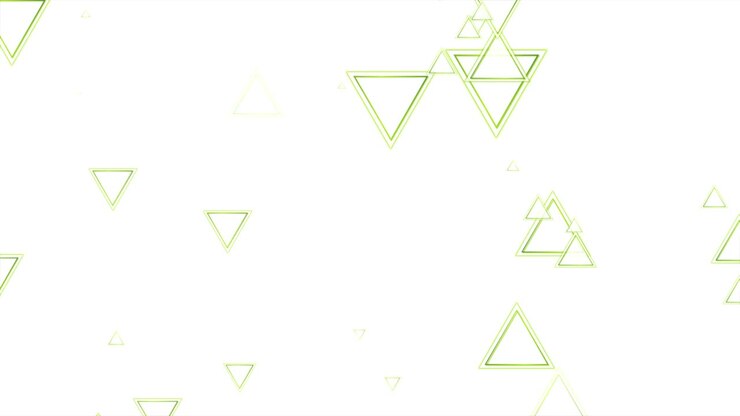 Grey and green triangles abstract geometric tech motion background
