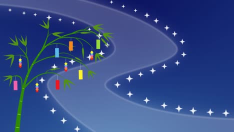 japanese tanabata looping animated background. 1080p.mp4