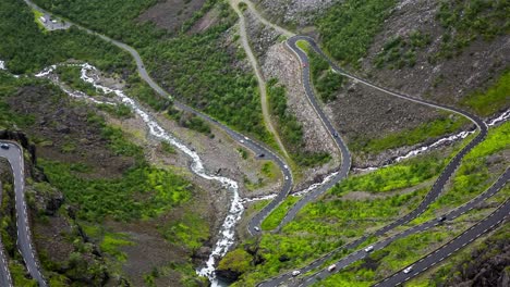 troll's path trollstigen or trollstigveien winding mountain road.