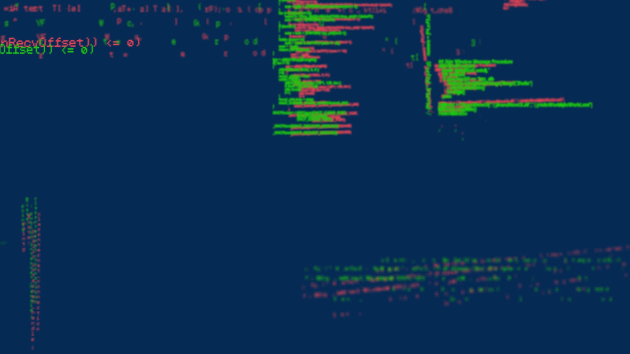 Animation of data processing on navy background