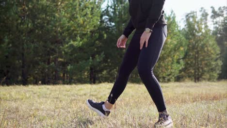 woman stretching outdoors