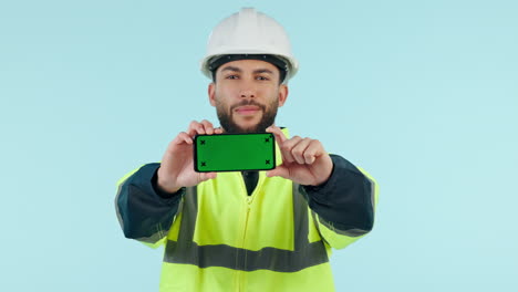 Construction-man,-green-screen