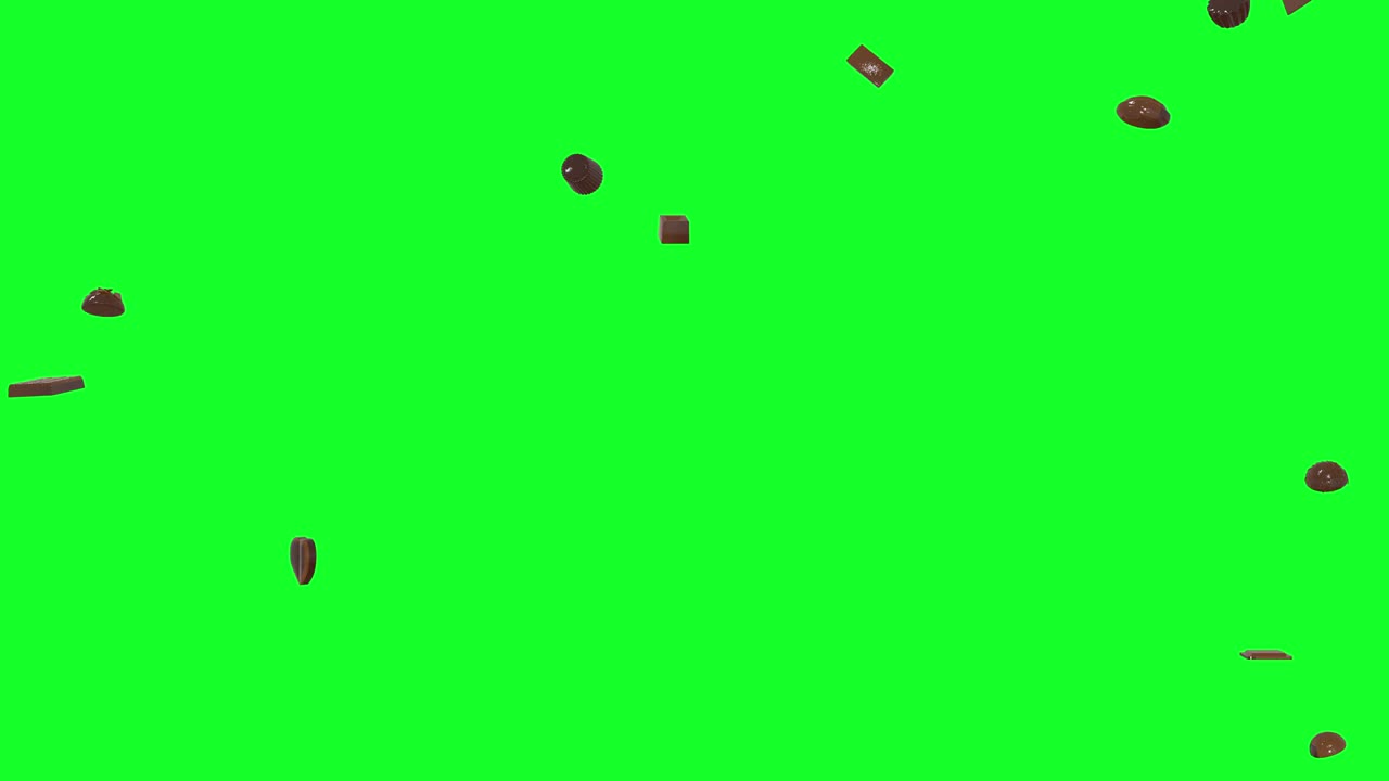 비, 초콜릿, 캔본, 사탕, 런타인 데이, 녹색 화면, 크로마 키, 애니메이션