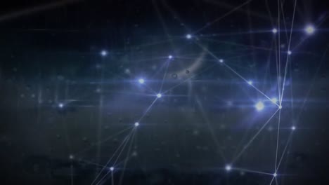 Animation of global network of connections in dark background