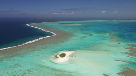 Aerial-fly-over-of-expansive-shallow-coral-reef-system-in-Kingdom-of-Tonga-1