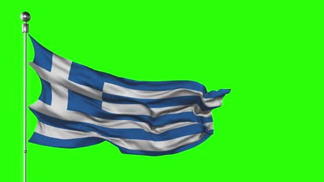 greece national flag waving on green screen. chroma key animation. greek politics illustration