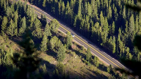 Aerial-view-of-scenic-byway-in-the-Rocky-Mountain-National-Park,-Colorado,-United-States-of-America