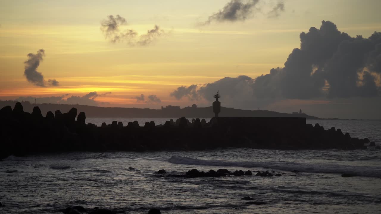 Silhouette during sunset in Taiwan's northern shore