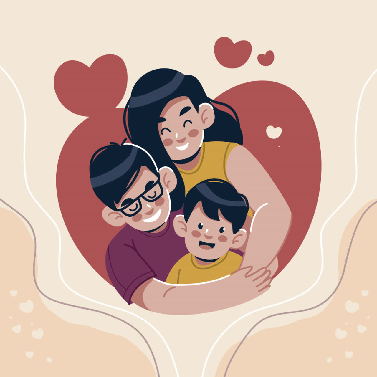 幸せな家族の肖像画