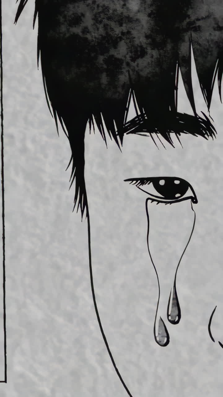 niño de anime triste