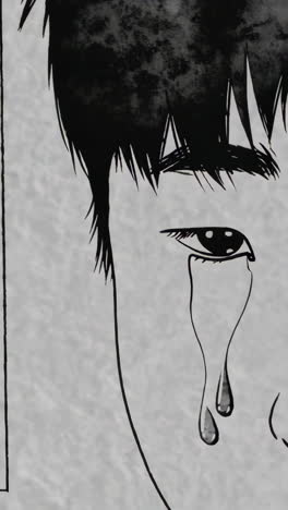 sad anime boy