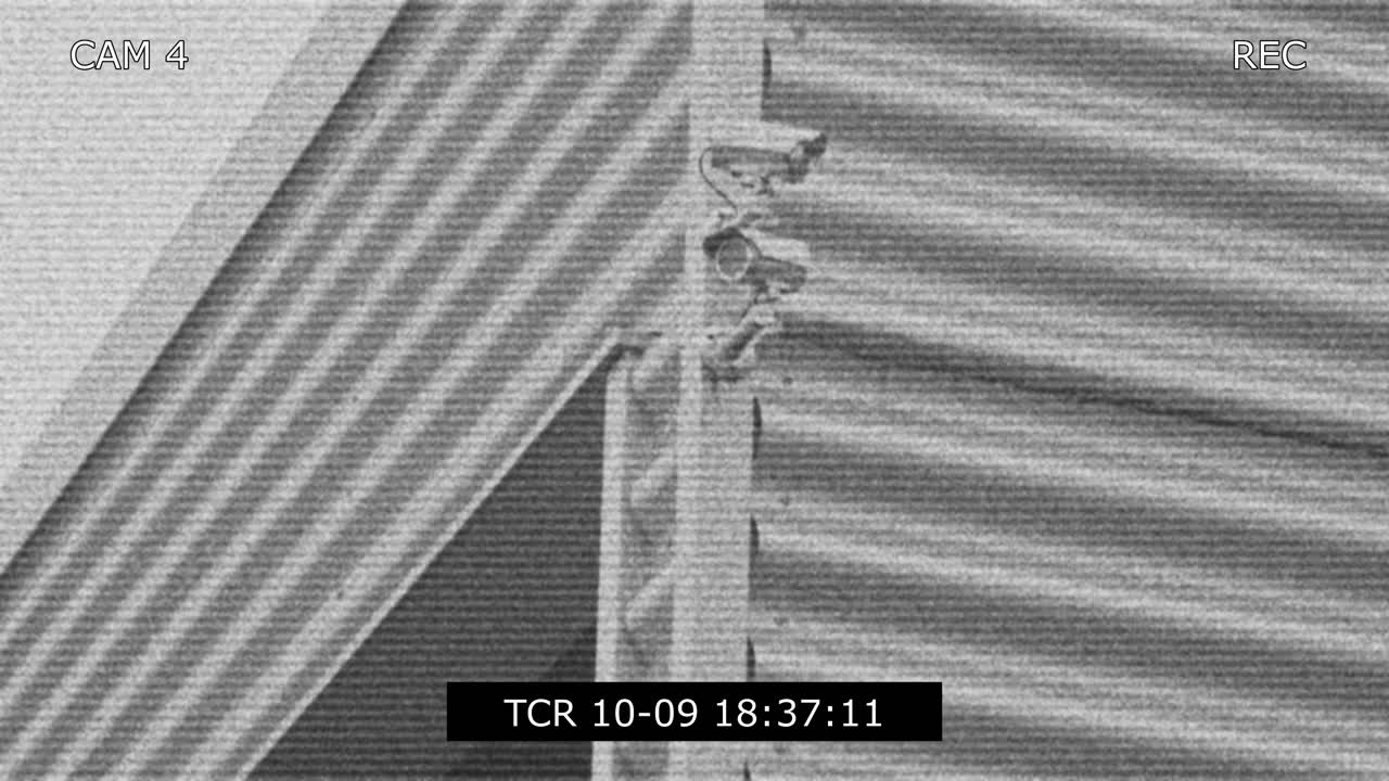 CCTV point of view of security camera on a wall