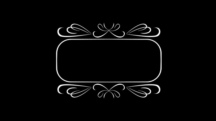 Elegant White Decorative Frame Animation on Black Background