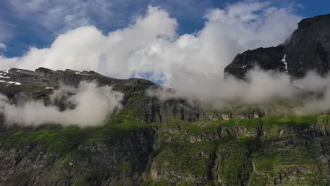 mountain cloud top view landscape. beautiful nature norway natural landscape