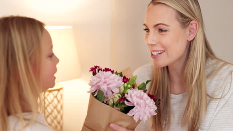 flowers, gift and happy with mothers day