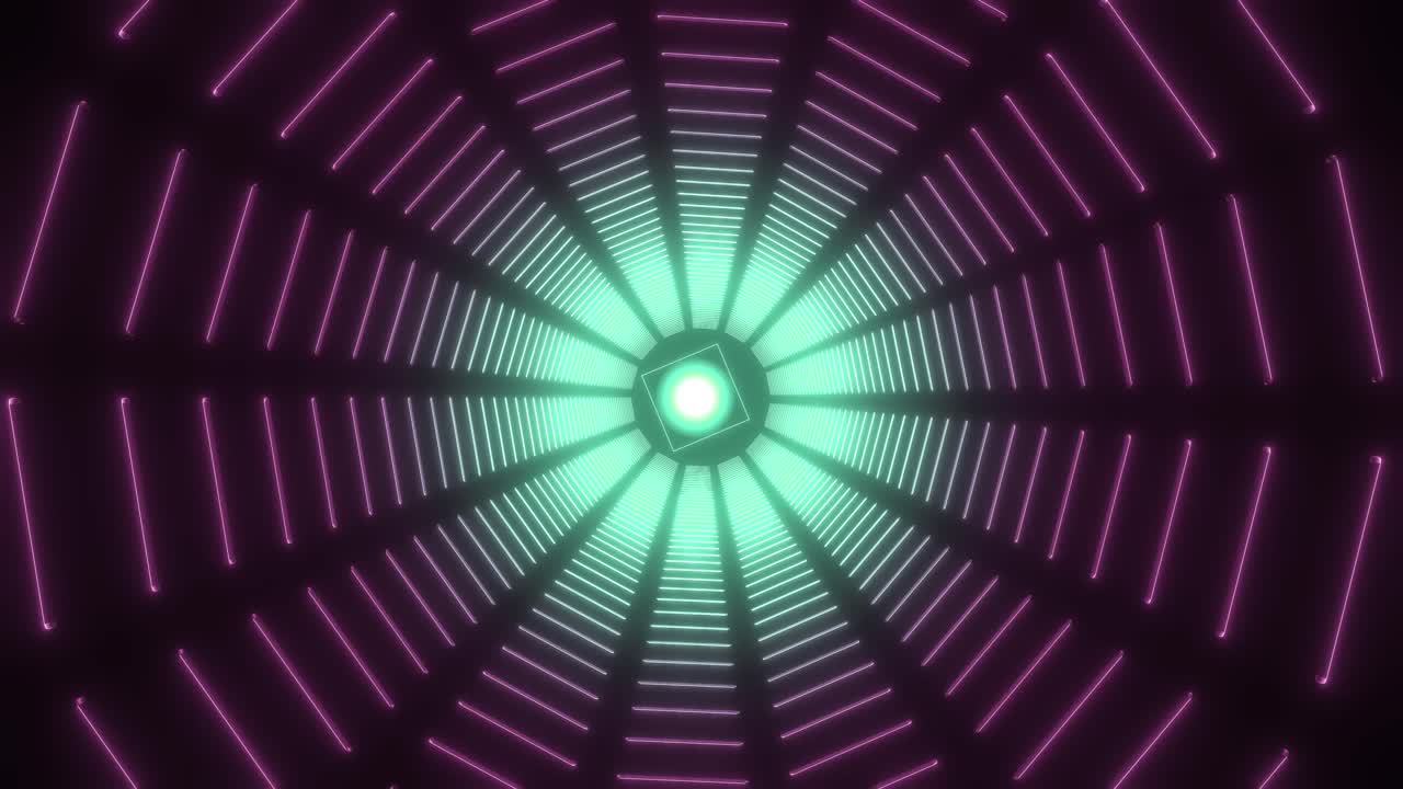 Neon Glowing Tunnel