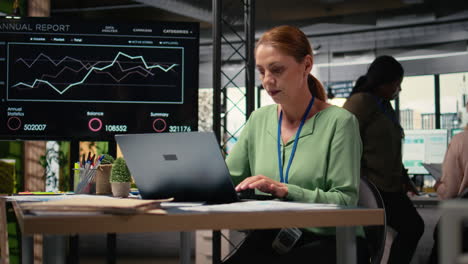 vertical video confident entrepreneur blending digital data tools with strategic thinking