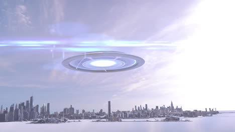 ufo over a futuristic city