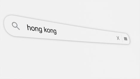 hong kong being typed in the search bar