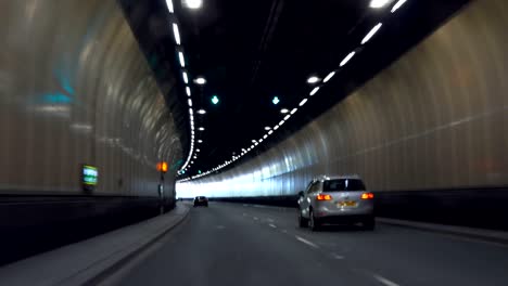 driving in the tunnel blurred