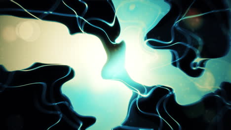 dynamic abstract digital art with flowing shapes and glowing lines