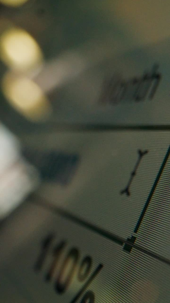 Close-up of a computer screen displaying percentage data