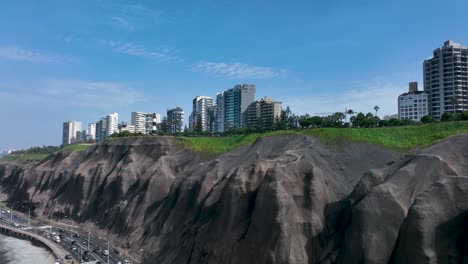 Establishing-Aerial-View-of-Lima,-Capital-and-largest-city-of-Peru