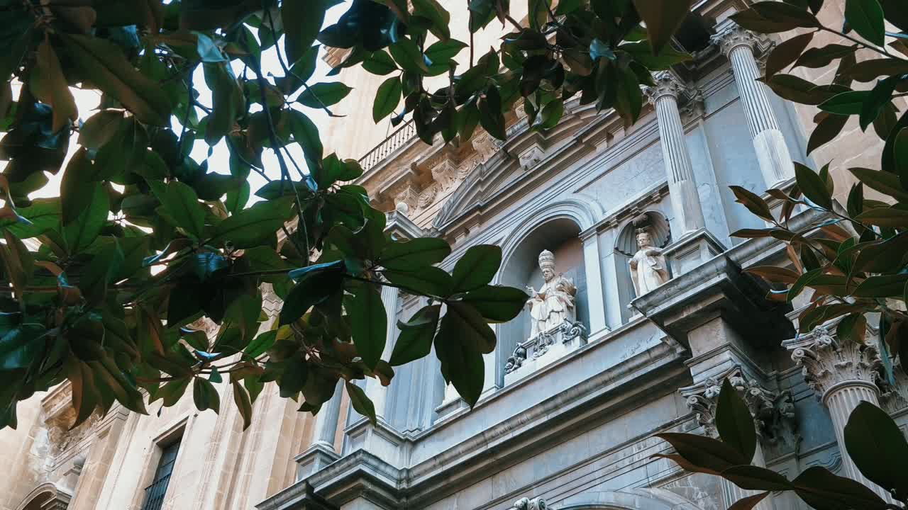 Church Statue Appearing Between Forest Branches