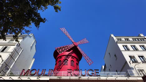 moulin rouge famous cabaret building paris france red light district day time